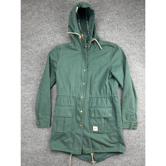 Wemoto Jackets & Blazers - Wemoto Jacket Womens Large Green Hooded Parka Cotton Drawstring Utility Casual